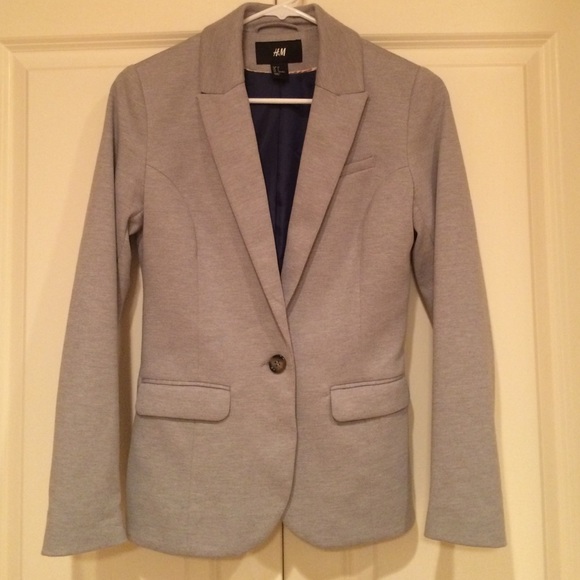 Light grey single button blazer