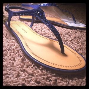 Adorable Royal Blue Sequin Summer Sandals
