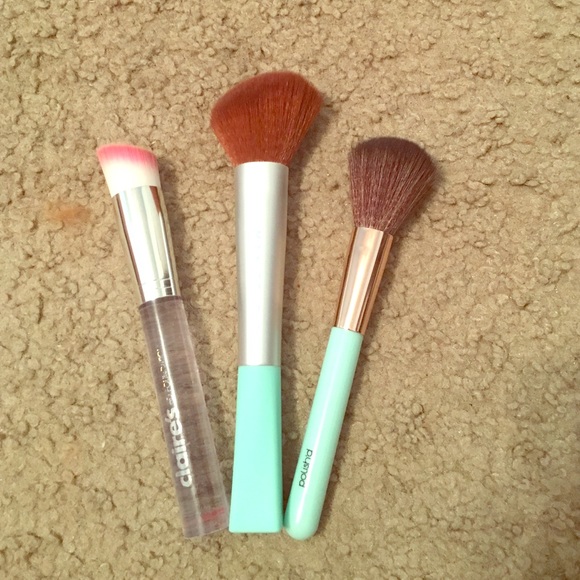 Three makeup brushes