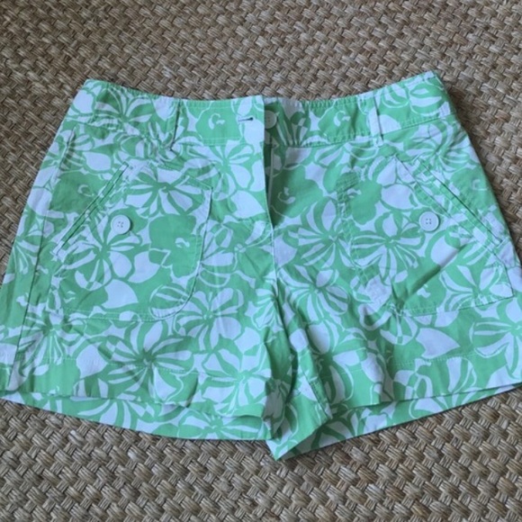 LOFT Green Floral Shorts