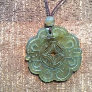 ☀️SALE☀️Jade Pendant on Brown Rope