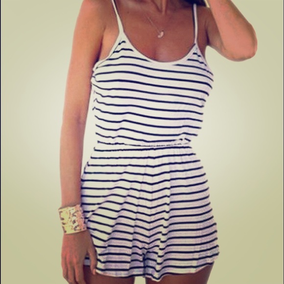 New. Spaghetti strap romper. Black and White