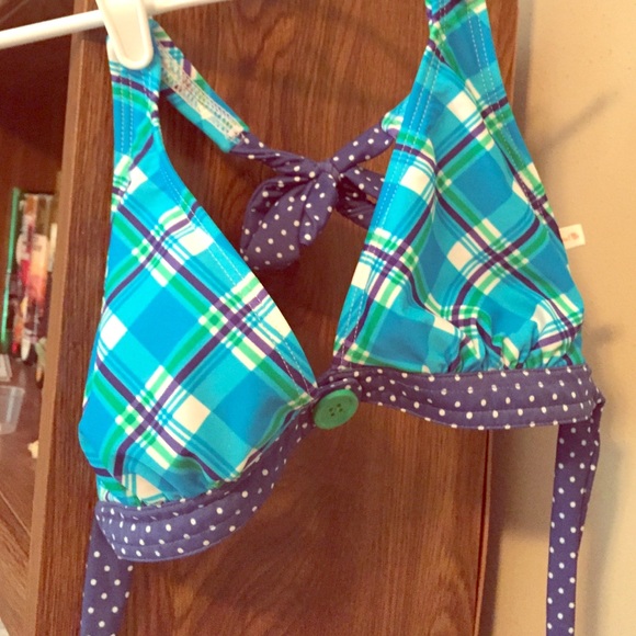 Plaid and polka dot bikini