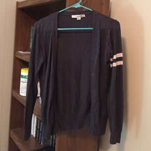 Grey cardigan with detail stripe