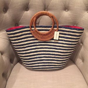 NWT Forever 21 Straw Tote or Beach Bag