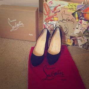 Authentic Christian Louboutin Bibi Velour Heels