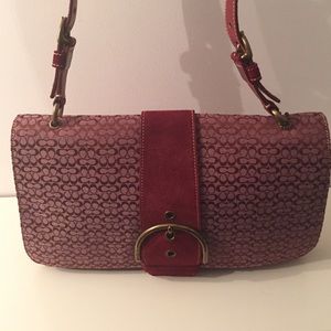 Pre-owned Vintage Burgundy Coach Shoulder Bag