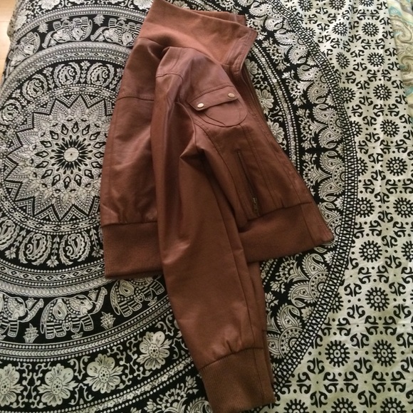 Light brown fake leather jacket