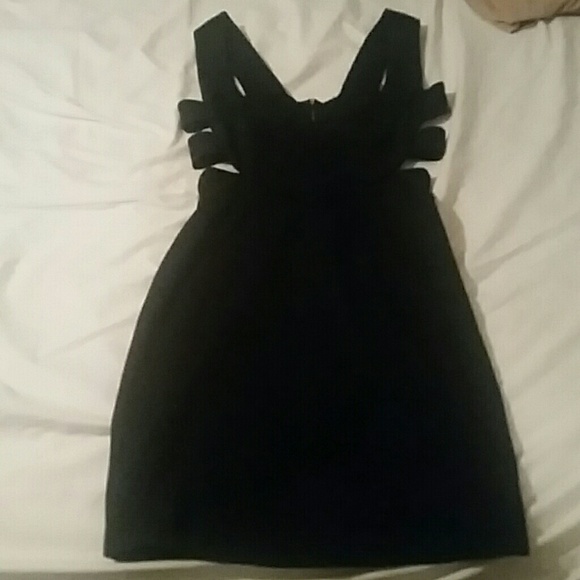 Sexy black cutout mini dress