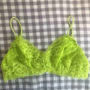 Honeydew Intimates Flower Lace Bralette Lime SMALL