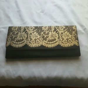 Black and gold clutch purse