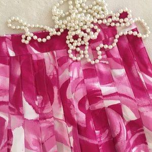 Calvin Klein Cotton Rose Pleated Skirt