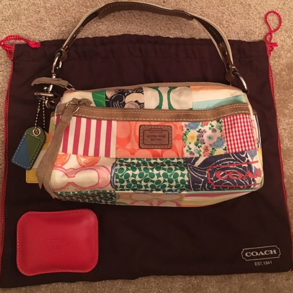 Coach patchwork print handbag.