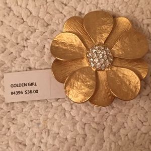 Gold Flower Crystal Brooch & Pendant