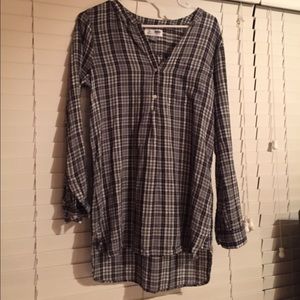 Black and white plaid tunic