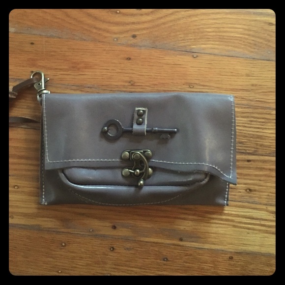 Cute leather mini purse (gray)