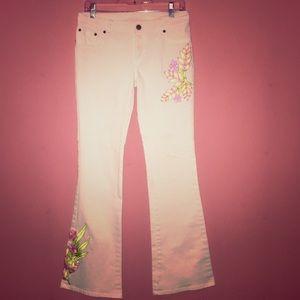 Lilly Pulitzer White Bootcut Embroidered Jean SZ 4