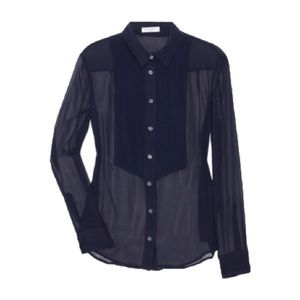Equipment sheer navy blouse - Small