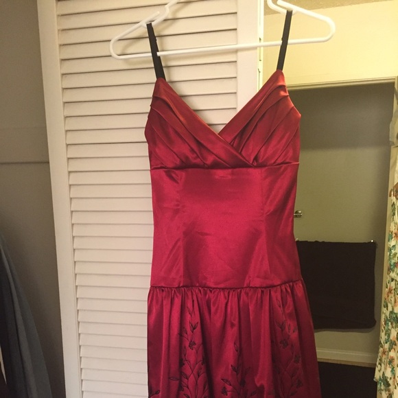 Red dress with black detailing