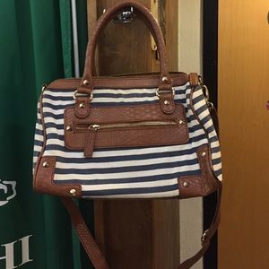 Small Aldo Blue and white stripped purse