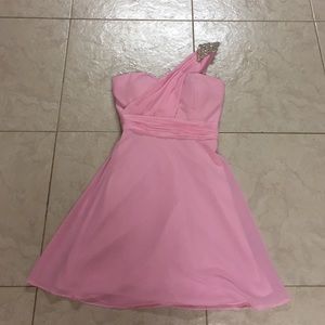 Beautiful pink one shoulder dress, worn once!