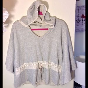 Charlotte Russe poncho hooded sweater