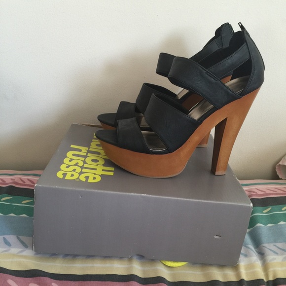 Charlotte Russe Black Heel Sandals - Size 10 NWOB - Picture 2 of 4