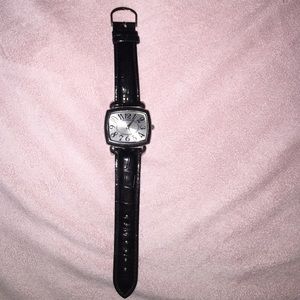 Black and silver watch