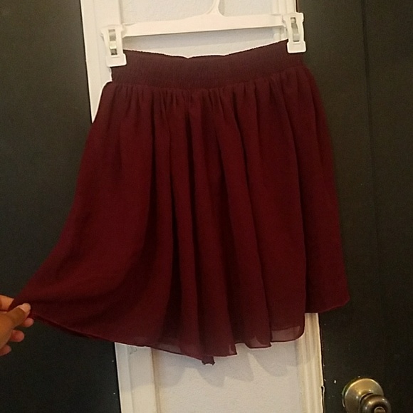 AA Chiffon Double-Layered Shirred Waist Skirt - Picture 6 of 6