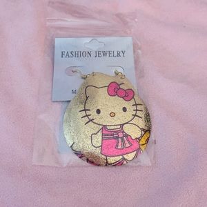 Hello kitty glitter dangle earrings