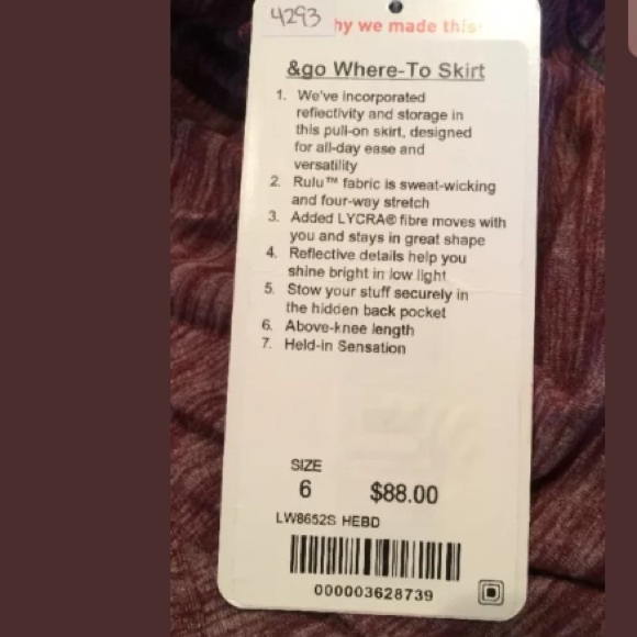 SOLD ON ♏️ Lululemon &go Where To Skirt - Picture 4 of 4