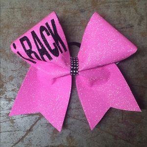 Iback neon glitter cheer bow