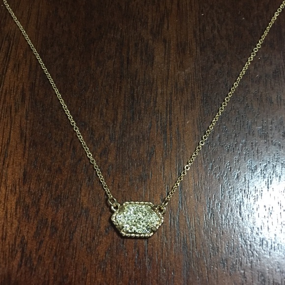 Gold plated silver druzy necklace - Picture 2 of 4