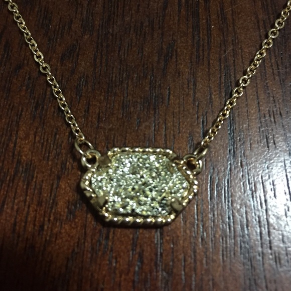 Gold plated silver druzy necklace - Picture 3 of 4