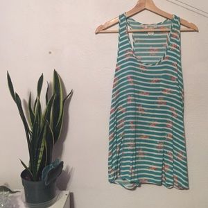 Teal striped tank