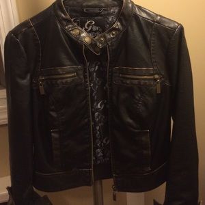 Guess by Marciano Black Leather Jacket
