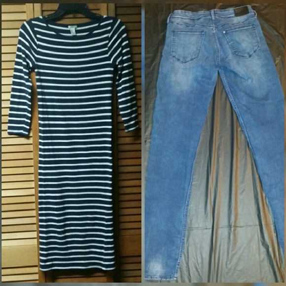 *BUNDLE* 28/34 H&M Skinny Jeans & Forever21 Dress