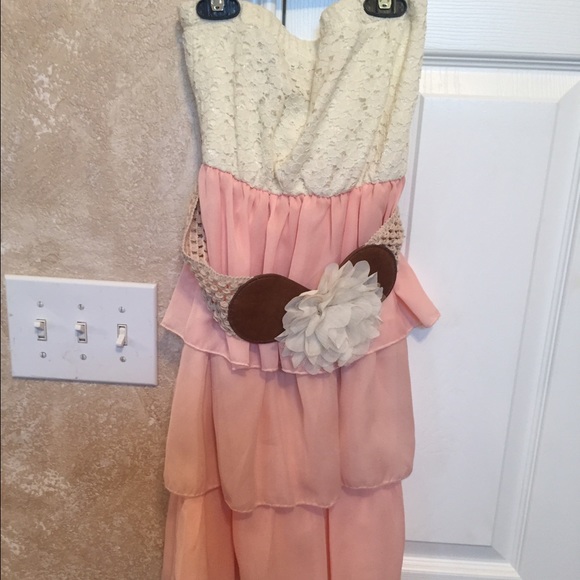 Pink and white dress