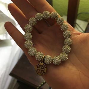 White and silver small rustic cuff