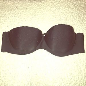 Black Strapless Balconette Bra! Scalloped edges!