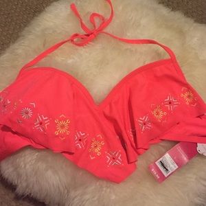 Coral Link push-up halter swim top. NWT