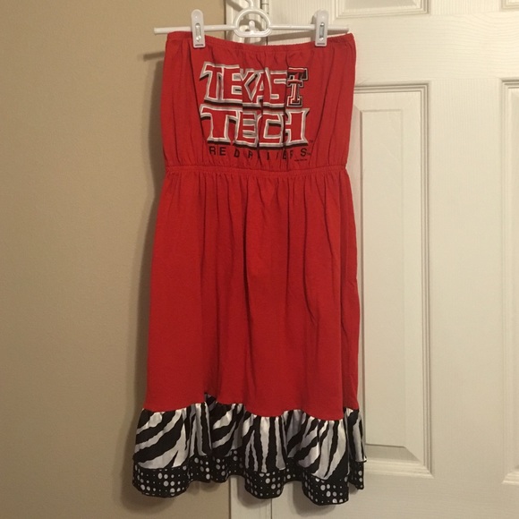 Strapless Texas Tech Gameday Ruffle Dress