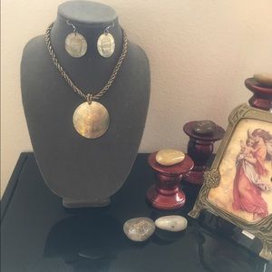 A necklace and earrings set