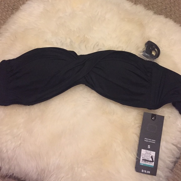 Black Swim Bandeau Top. NWT.