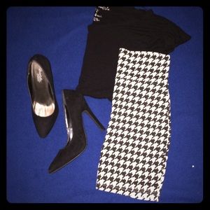 F21 houndstooth skirt