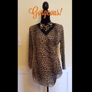 Print Asymmetrical Hem Top