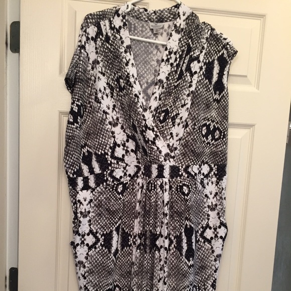 Black and white snakeskin print dress.