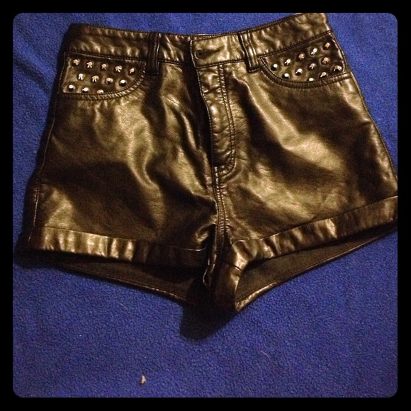 Leather shorts