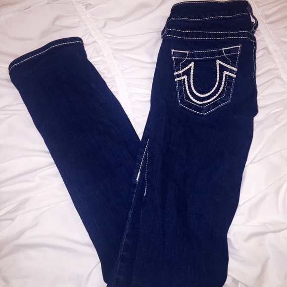 True Religion Dark Wash low rise boot cut jeans