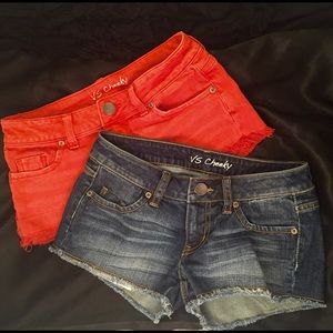 Victoria's Secret "VS Cheeky" Jean Shorts Duo